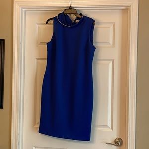 Calvin Klein blue dress with silver collar worn one time